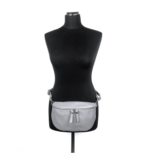 Zwart leren heuptasje / crossbodytas / schoudertas