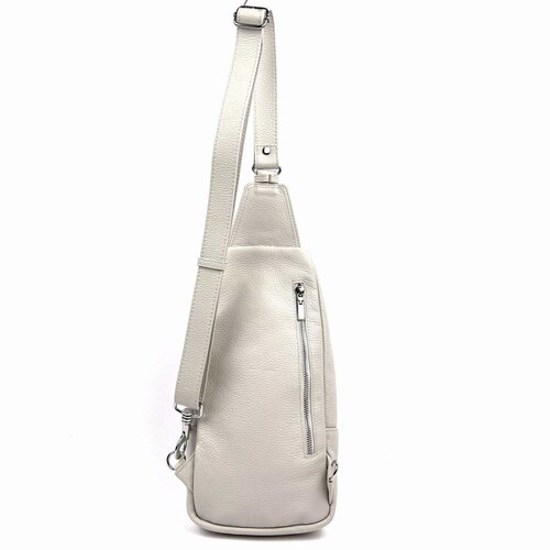 Beige leren crossbody sling bag