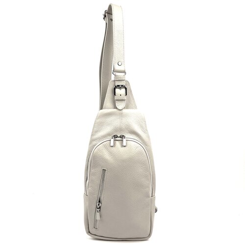 Beige leren crossbody sling bag