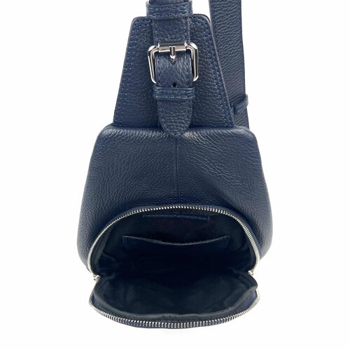 Donkerblauwe leren crossbody sling bag