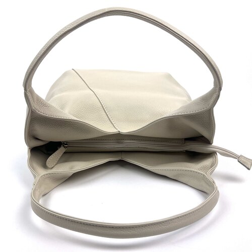 Italiaanse leren tas  diagonaal, beige