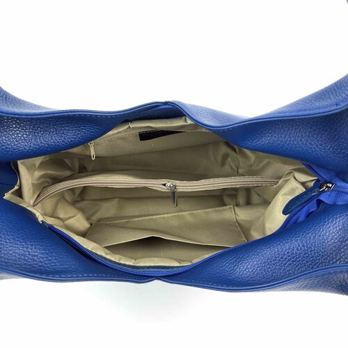 Italiaanse leren tas  diagonaal, blauw