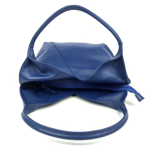 Italiaanse leren tas  diagonaal, blauw