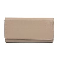 Leren portemonnee met overslag oudroze