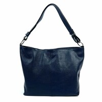 Donkerblauwe leren schoudertas