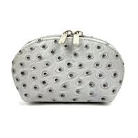 Klein grijs etuitje struisvogel