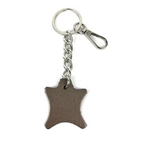 Leren sleutelhanger bronzen label