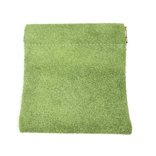 Knijpportemonneetje van groen suède