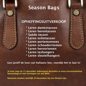 Opheffingsuitverkoop leren tassen