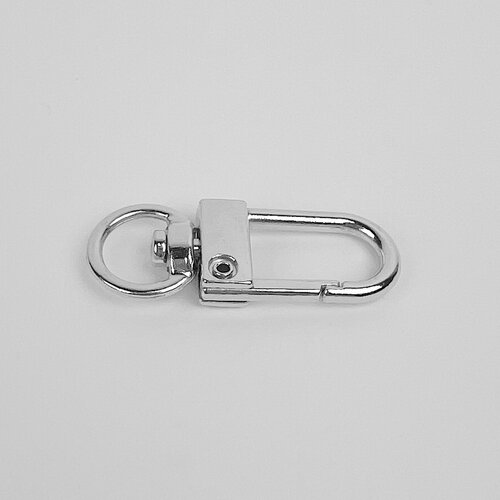 Zilverkleurige clip/ musketonhaak Doem