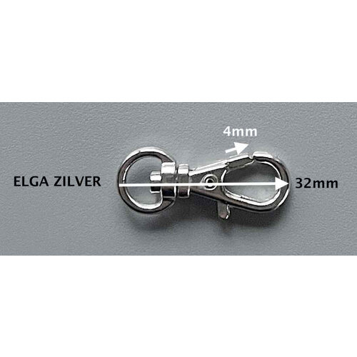 Zilverkleurige musketonhaak - clip voor onze kettingen - Elga