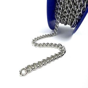 Zilverkleurige ketting rond L per meter Zilverkleurige ketting rond L per meter