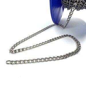 Zilverkleurige ketting facet S per meter