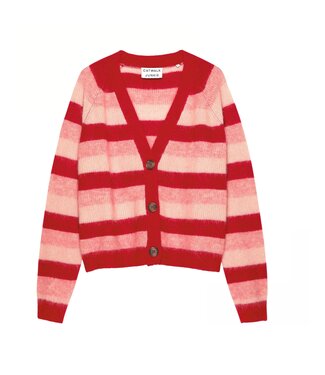 Catwalk Junkie Cardigan Harley Stripes - High Risk Red