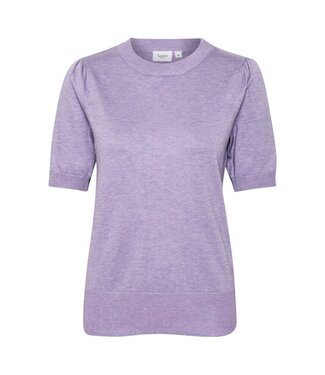 Saint Tropez Mila Short Sleeve Pullover - Lavender Melange