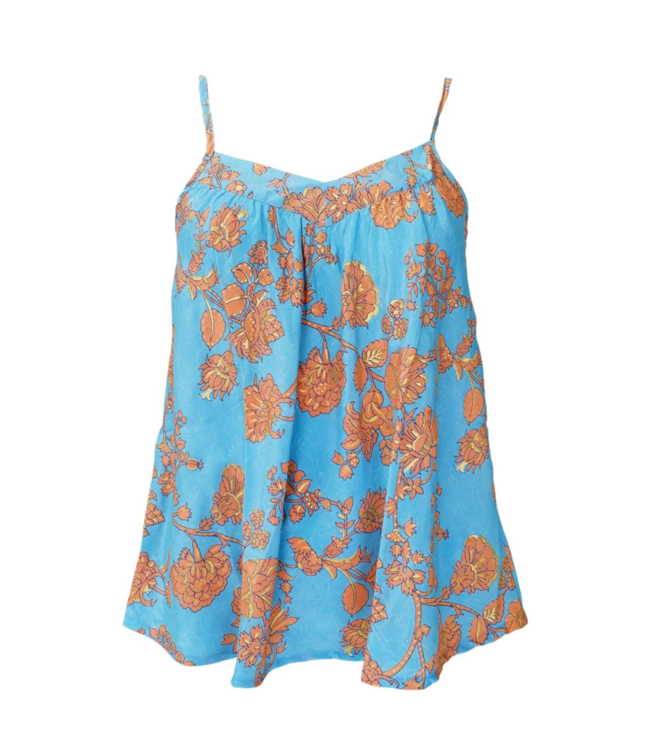 Black Colour Bcluna Vea Strap Top - Blue Lotus