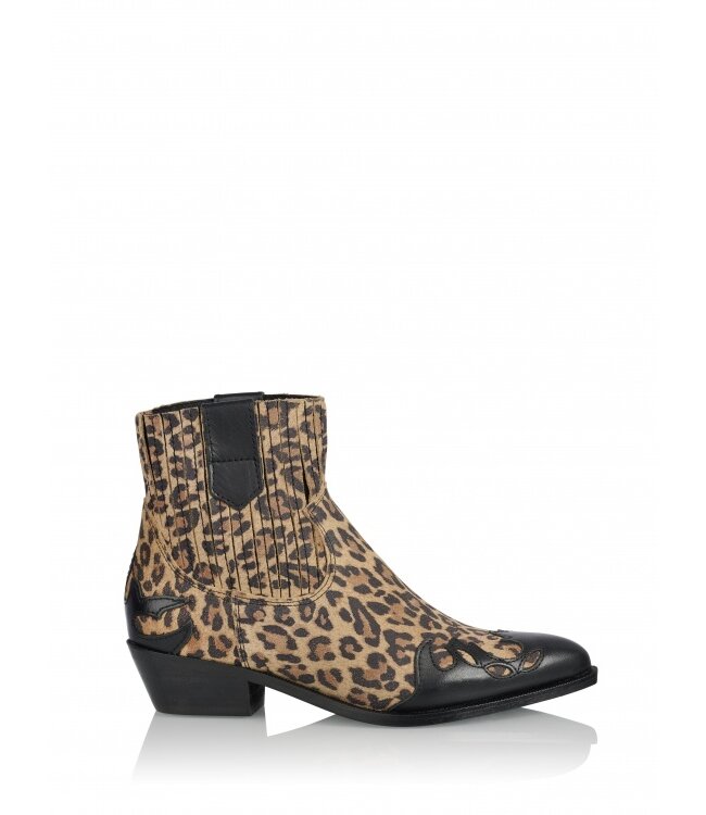 DWRS Label Austin Westernboots - Black/Leopard