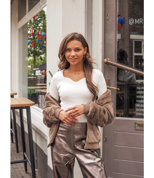 Ydence Knitted Top Chiara - Off White