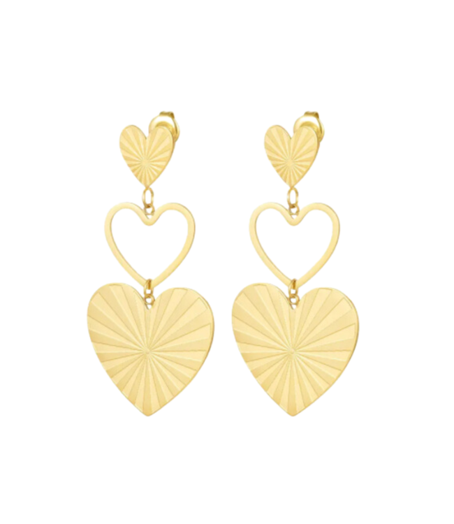 Color Club Oorbellen Classic Hearts - Goud