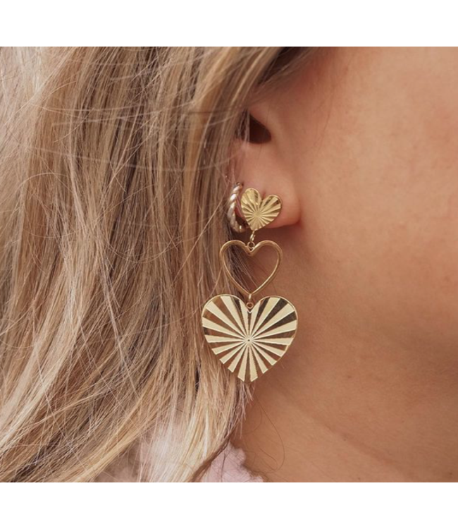 Color Club Oorbellen Classic Hearts - Goud