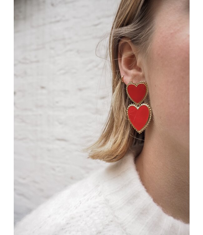 Color Club Oorbellen Rosa - Gold/Red