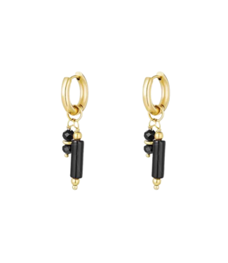 Oorbellen Pip - Black/Gold