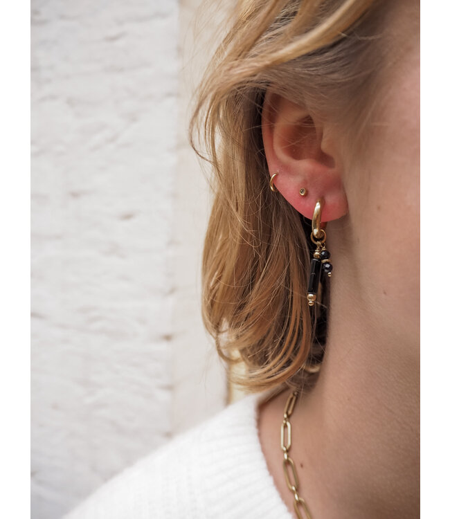 Color Club Oorbellen Pip - Black/Gold