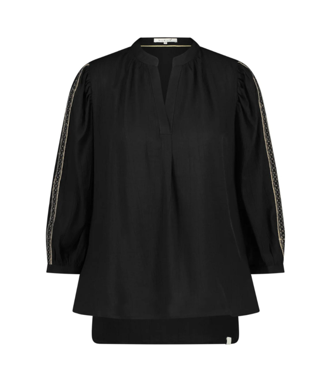 Nukus Lena Blouse Tape - Black/Sand