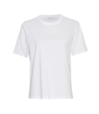 Moss Copenhagen Terina Organic Small Logo Tee - White/V Tulle