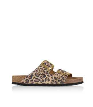 DWRS Label Madrid Slipper Leopard - Black/Cognac