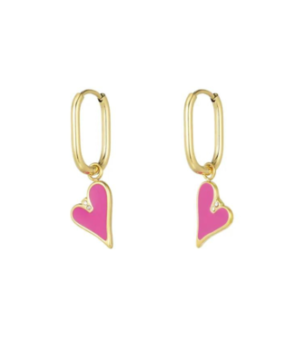 Oorbellen Lily - Gold/Pink