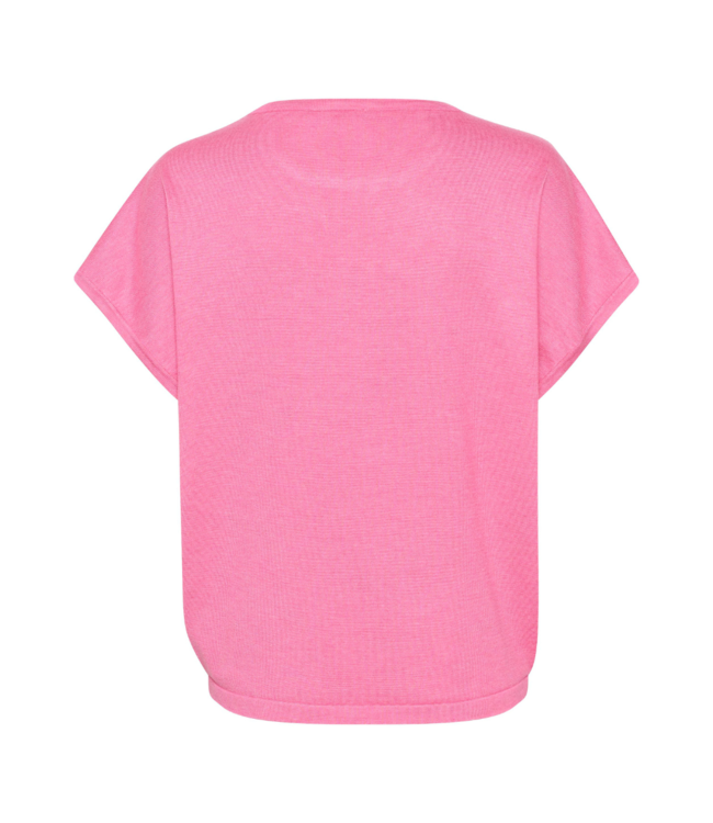 Saint Tropez Mila R-Neck Short Sleeve Pullover - Pink Cosmos Melange
