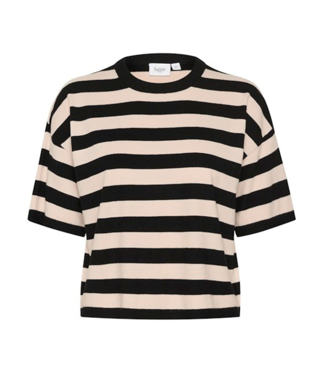 Saint Tropez Fikam Striped Pullover - Black