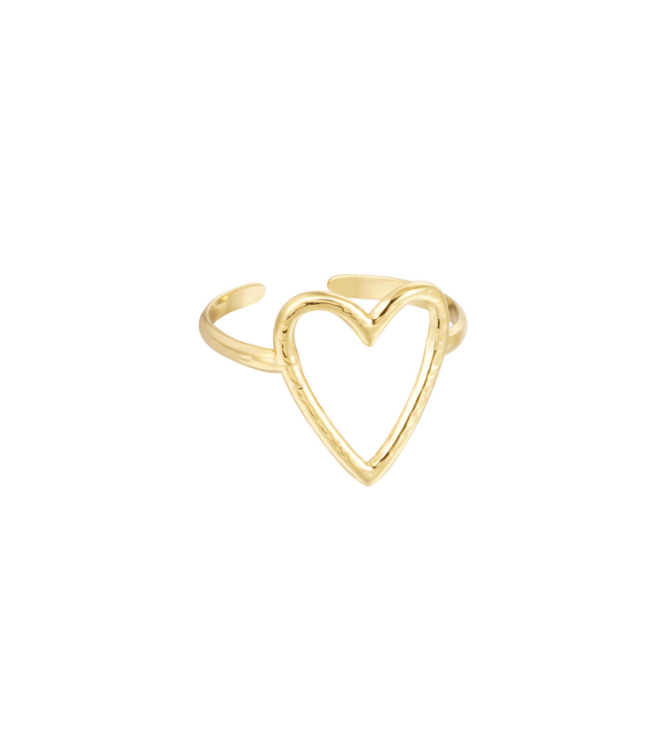 Color Club Ring Open Hearty - Gold