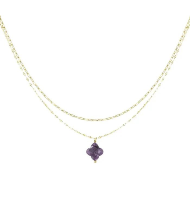 Color Club Ketting Pien - Purple/Gold