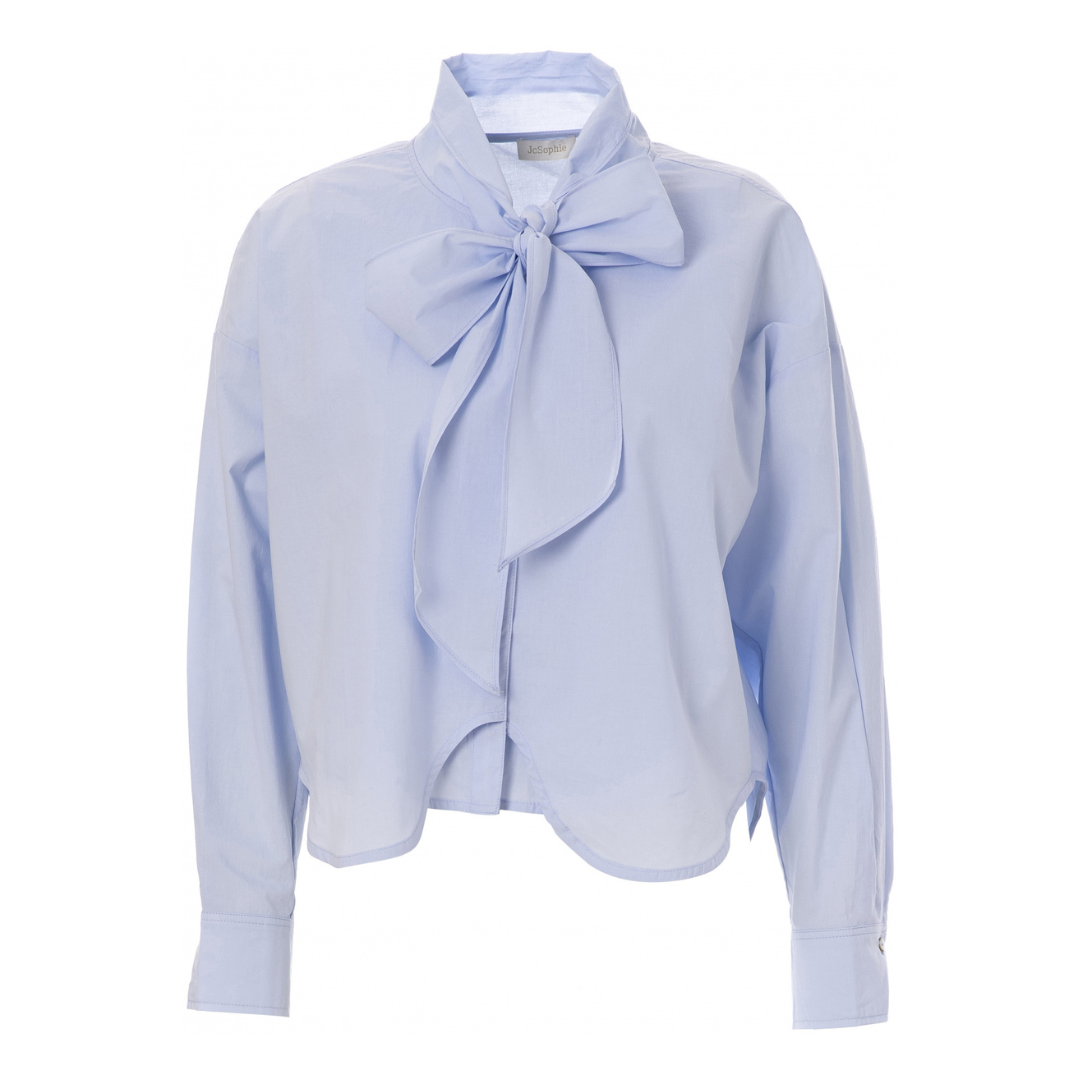 ELS-CA12161 BLUE CROP BLOUSE
