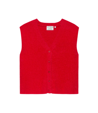 Catwalk Junkie V-Neck Button Up Spencer - Ribbon Red