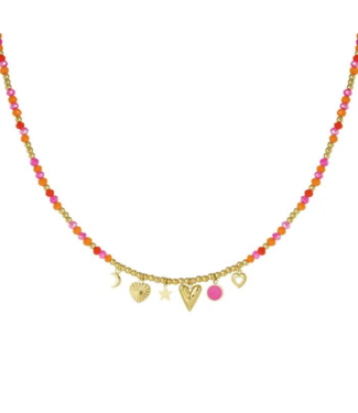 Ketting Mae - Orange/Pink