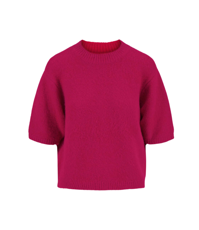 Zusss Trui met Boothals - Roze/Rood