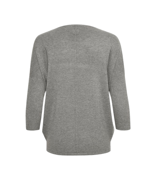 Saint Tropez Mila R-Neck Pullover - Mist Grey Melange