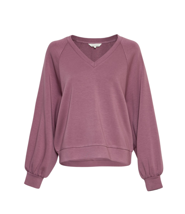 Moss Copenhagen Nelina Ima Sweatshirt - Black Plum