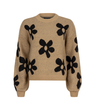 Ydence Knitted Sweater Daisie - Beige/Black