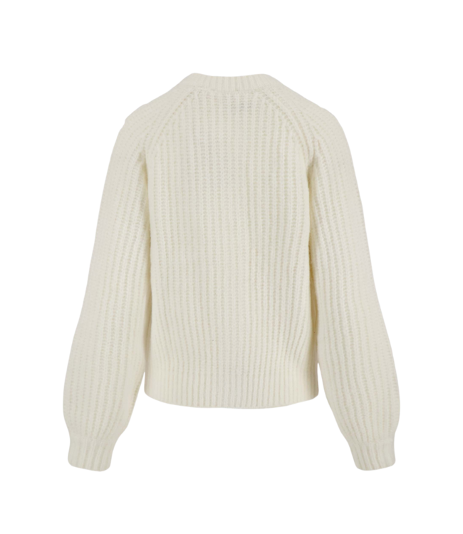 Zusss Gebreid Vest in Bomberstyle - Creme