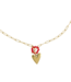 Zusss Ketting met Hart Vorm - Oranjerood/Goud