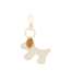 Bag Charm Bumpy - Ecru/Cognac