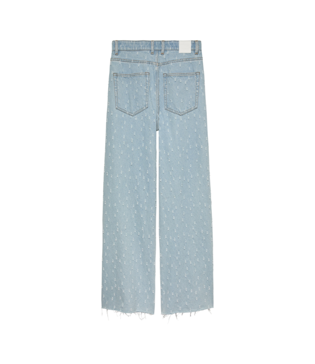 Catwalk Junkie Loose Fit Jeans with Textured Fabric - Blue