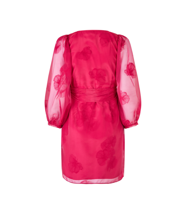 MbyM Sheer Floral Dovie Dress - Sangria