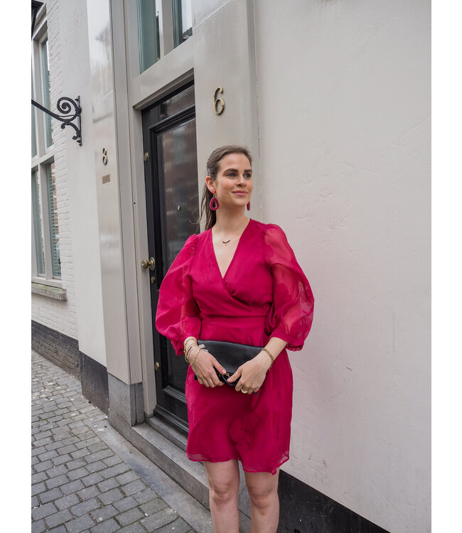 MbyM Sheer Floral Dovie Dress - Sangria