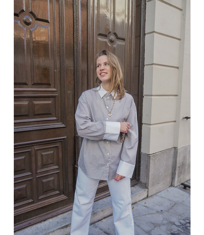 Sisters Point Viska Blouse - Grey Stripe