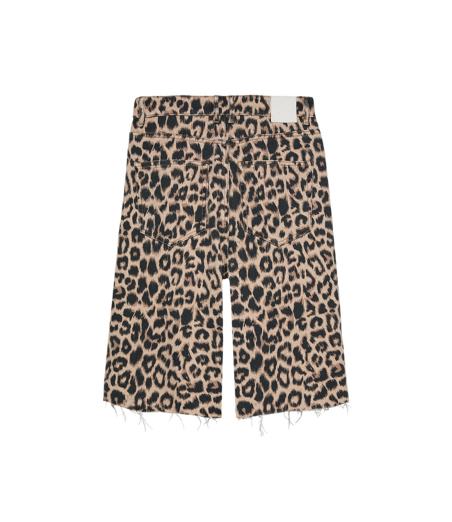 Catwalk Junkie Loose Fit Leopard Jorts - Grey Morn